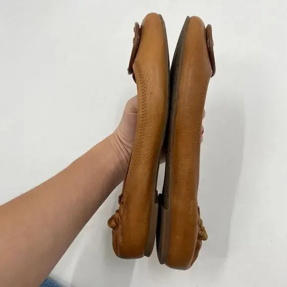 Tory burch brown leather round toe ballet flats - Picture 5 of 8